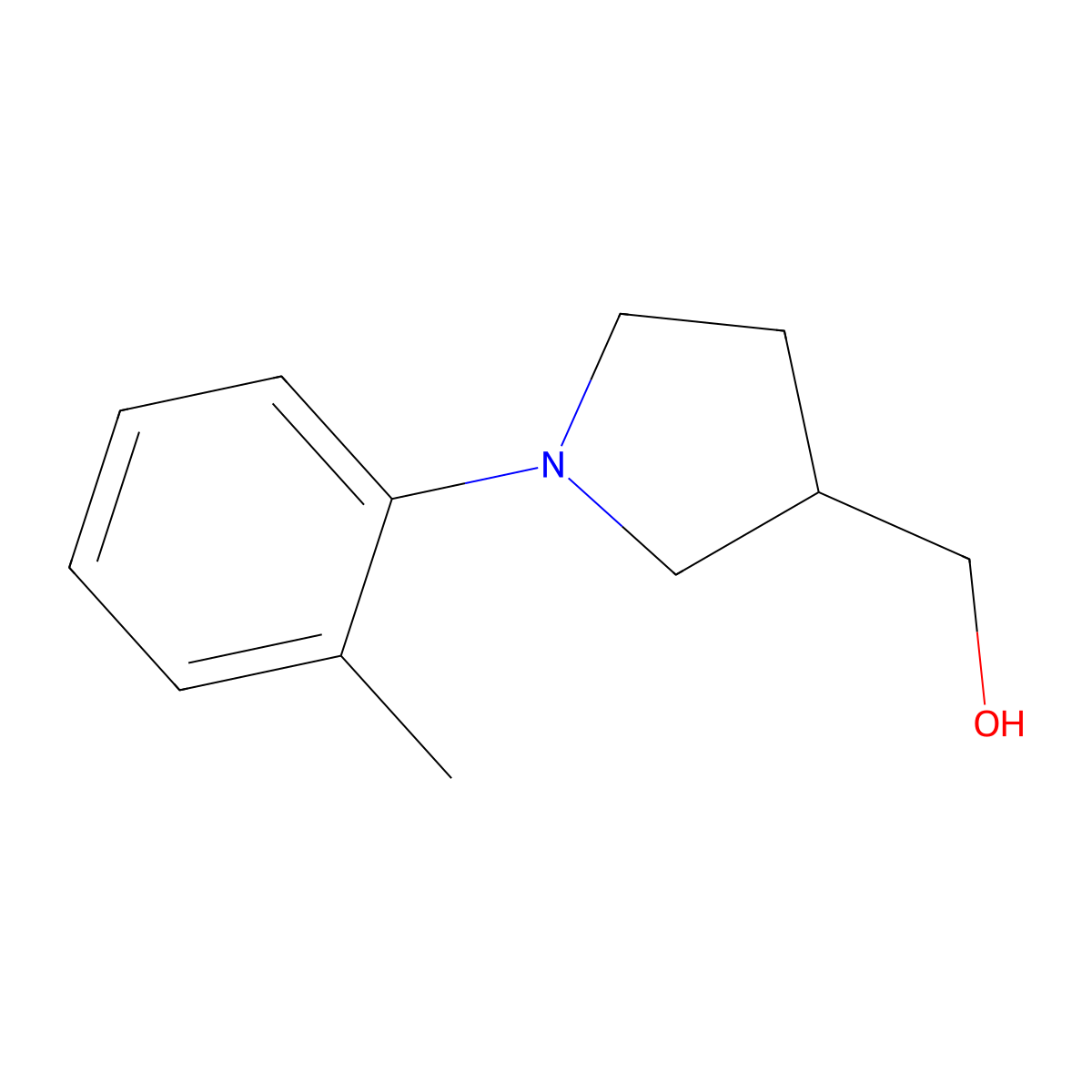 [1-(2-Methylphenyl)pyrrolidin-3-yl]methanol molecular structure, CAS 1017444-74-4