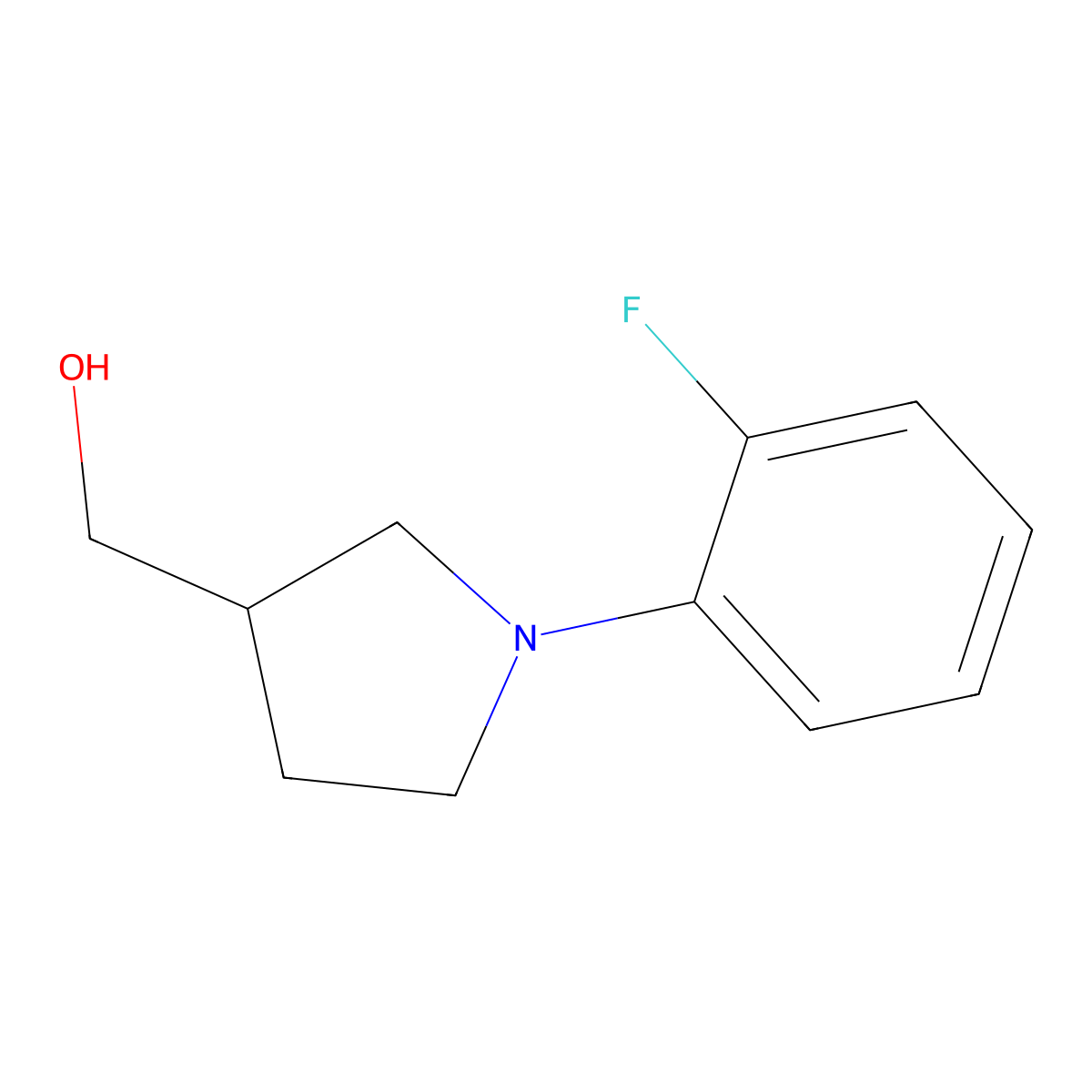 [1-(2-Fluorophenyl)pyrrolidin-3-yl]methanol molecular structure, CAS 1017444-90-4