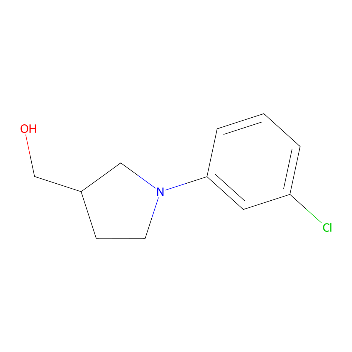 [1-(3-Chlorophenyl)pyrrolidin-3-yl]methanol molecular structure, CAS 1017444-94-8
