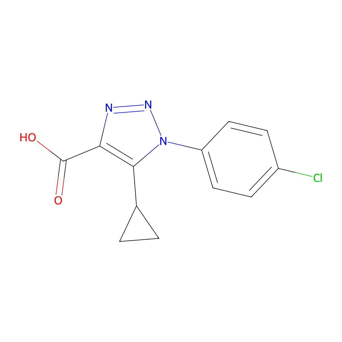 1-(4-chlorophenyl)-5-cyclopropyl-1H-1,2,3-triazole-4-carboxylic acid molecular structure, CAS 1017444-97-1