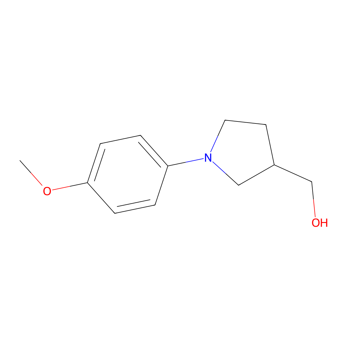 (1-(4-Methoxyphenyl)pyrrolidin-3-yl)methanol molecular structure, CAS 1017445-06-5
