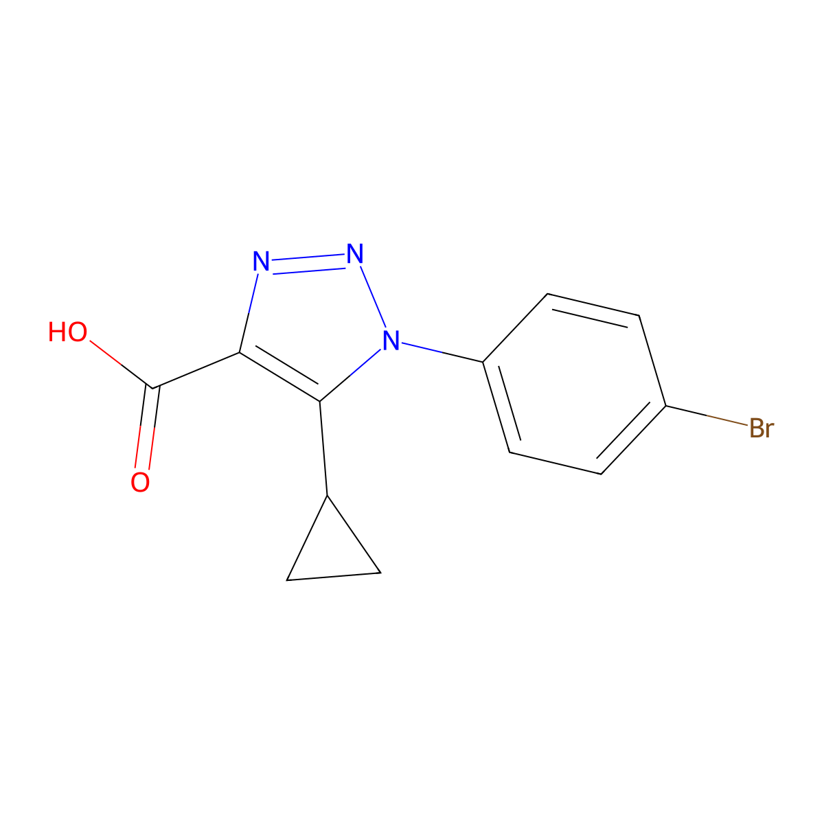 1-(4-bromophenyl)-5-cyclopropyl-1H-1,2,3-triazole-4-carboxylic acid molecular structure, CAS 1017445-41-8