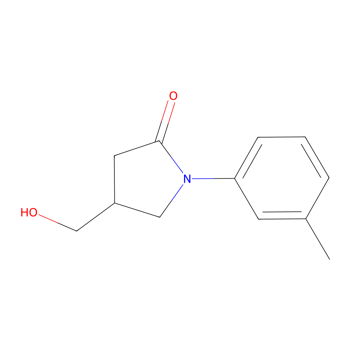 4-(Hydroxymethyl)-1-(3-methylphenyl)pyrrolidin-2-one molecular structure, CAS 1017445-81-6