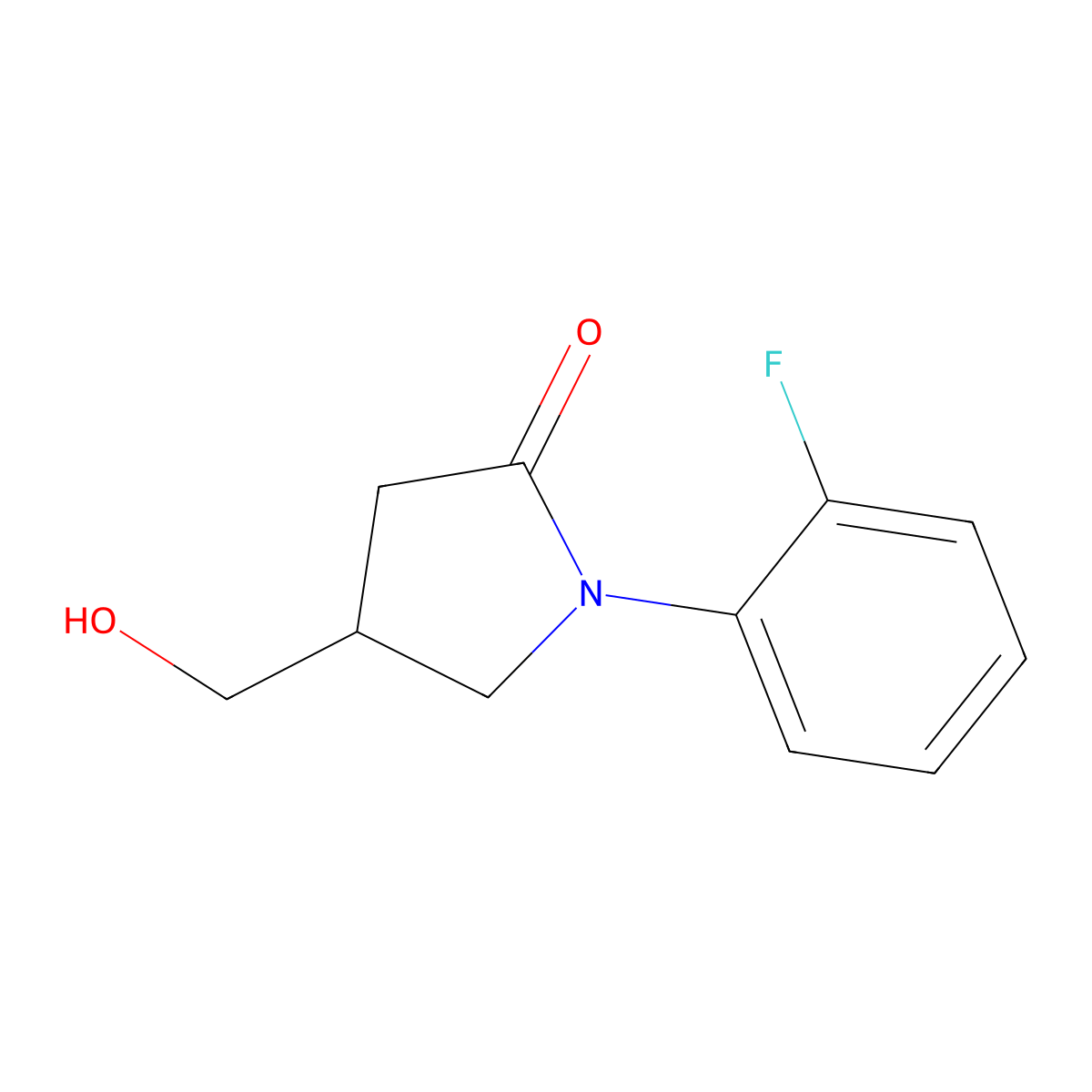 1-(2-Fluorophenyl)-4-(hydroxymethyl)pyrrolidin-2-one molecular structure, CAS 1017445-89-4