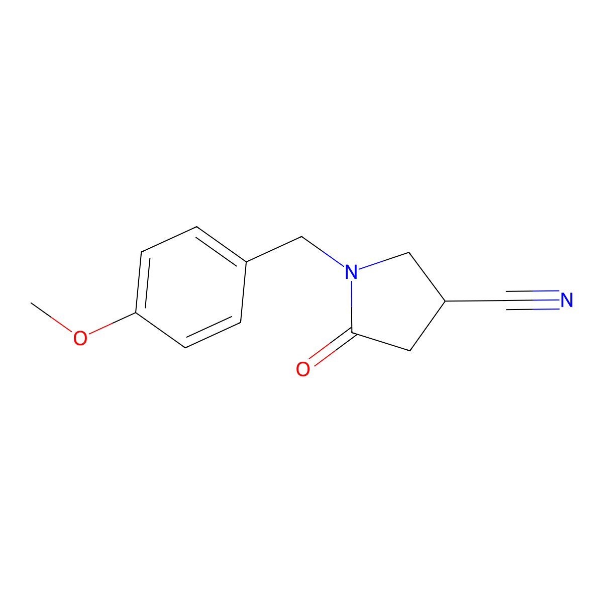 1-(4-Methoxybenzyl)-5-oxopyrrolidine-3-carbonitrile molecular structure, CAS 1017446-51-3