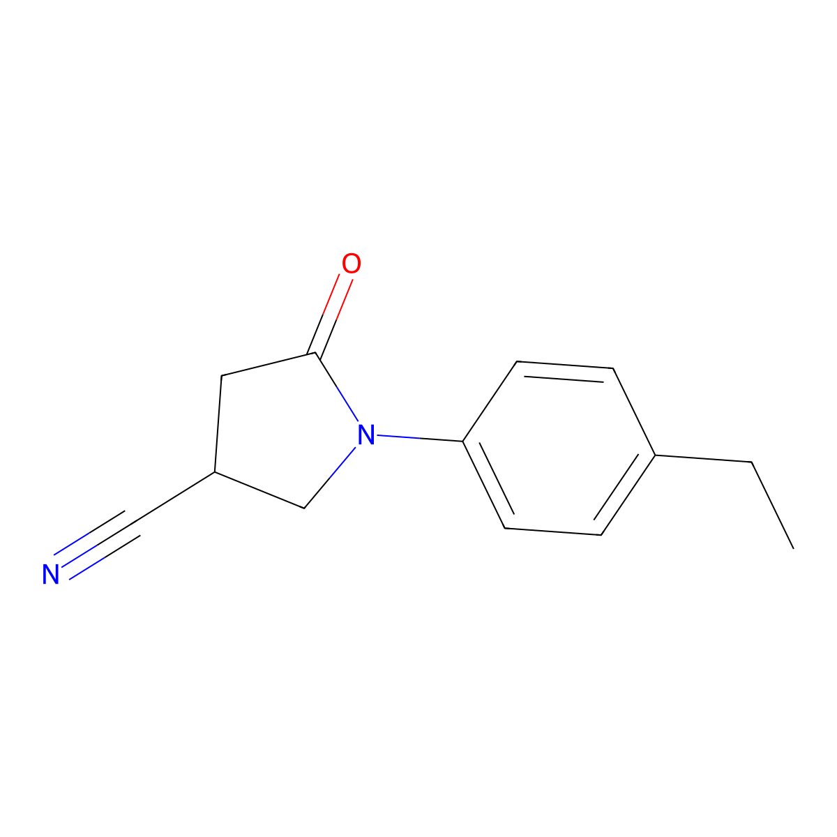 1-(4-Ethylphenyl)-5-oxopyrrolidine-3-carbonitrile molecular structure, CAS 1017446-95-5