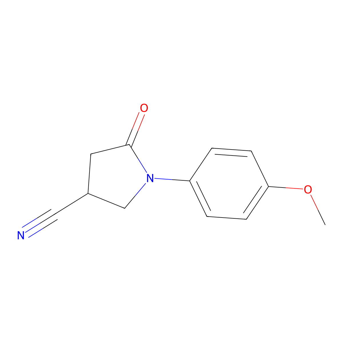 1-(4-Methoxyphenyl)-5-oxopyrrolidine-3-carbonitrile molecular structure, CAS 1017447-23-2