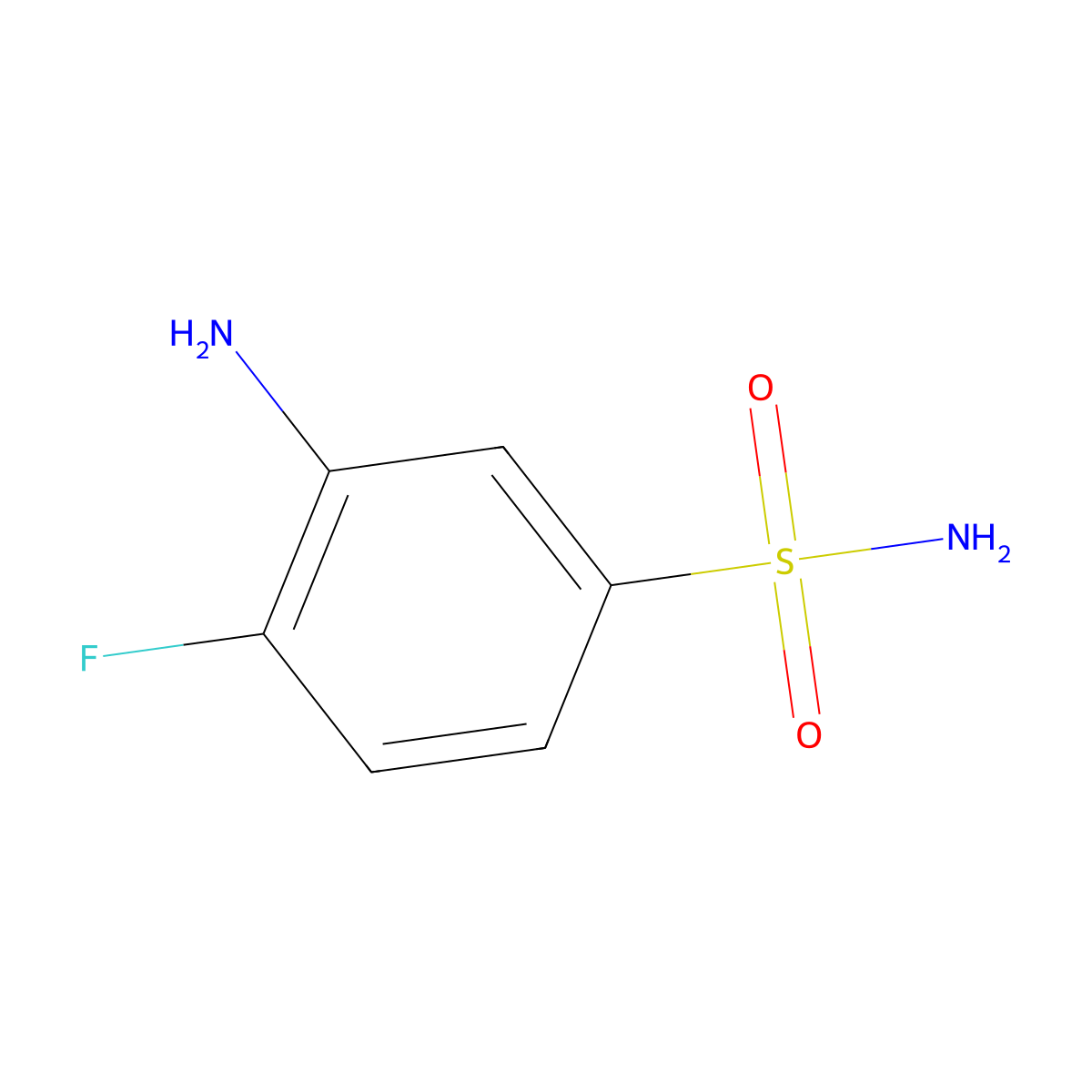 3-Amino-4-fluorobenzenesulfonamide molecular structure, CAS 1017448-36-0