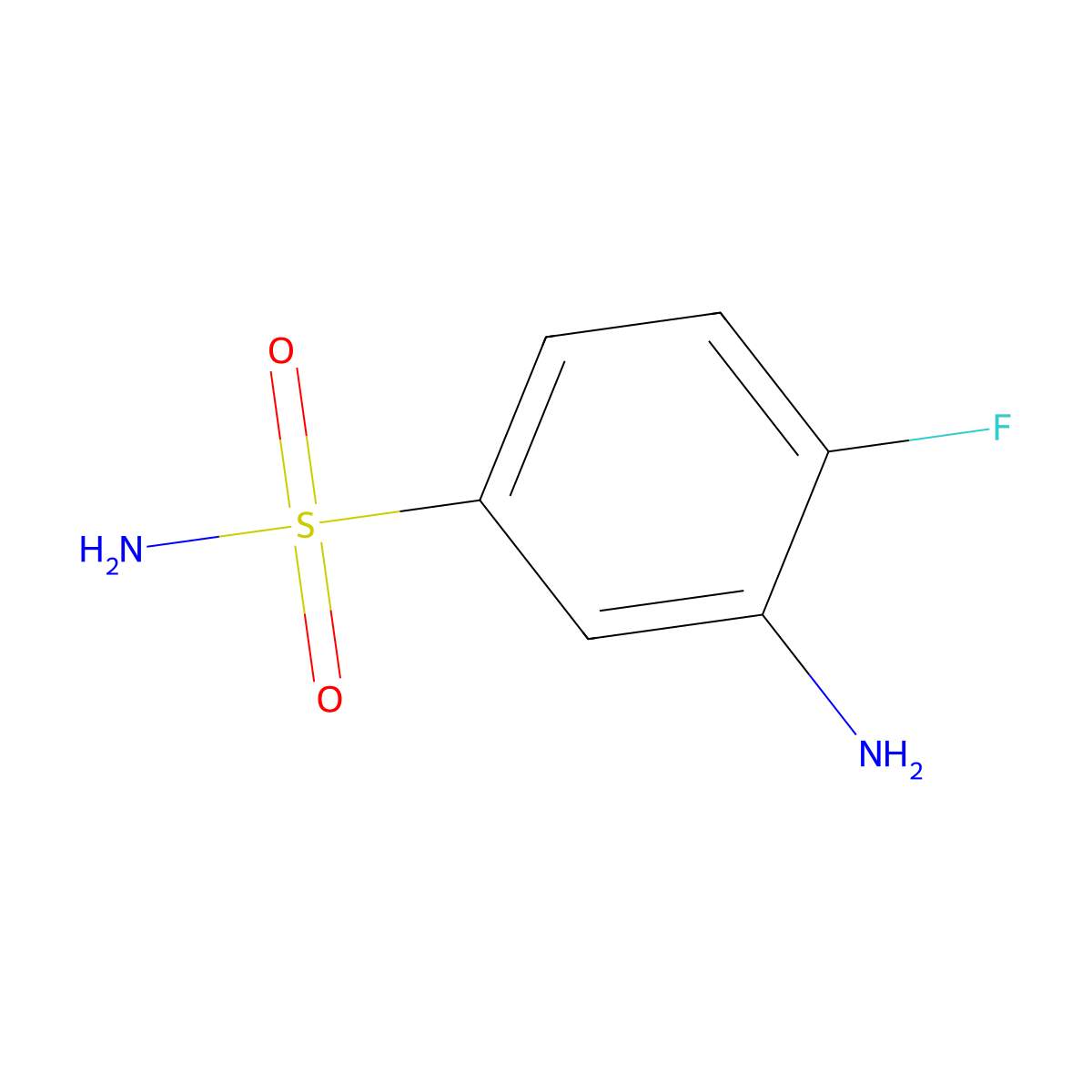 3-Amino-4-fluorobenzenesulfonamide molecular structure, CAS 1017448-36-0