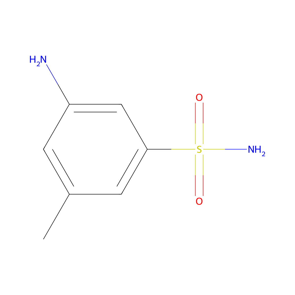 3-Amino-5-methylbenzene-1-sulfonamide molecular structure, CAS 1017448-52-0