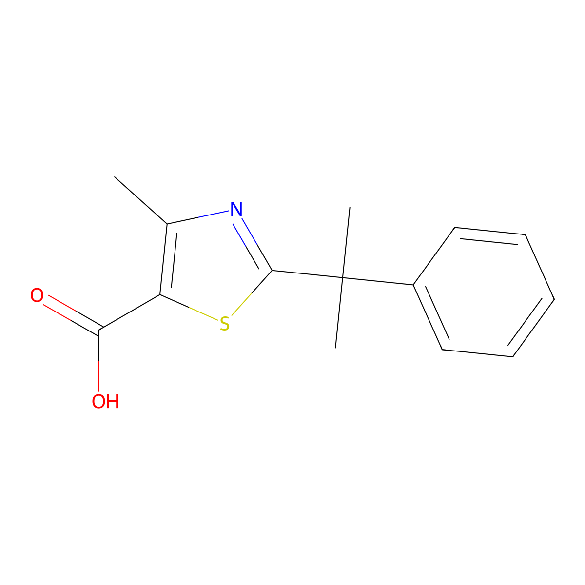 4-Methyl-2-(2-phenylpropan-2-yl)-1,3-thiazole-5-carboxylic acid molecular structure, CAS 1017449-27-2