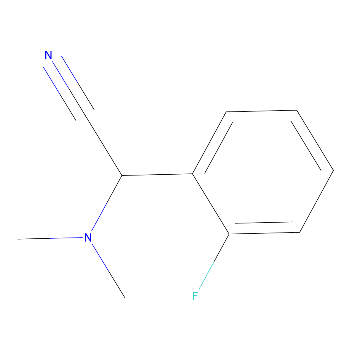 2-(Dimethylamino)-2-(2-fluorophenyl)acetonitrile molecular structure, CAS 1017450-89-3