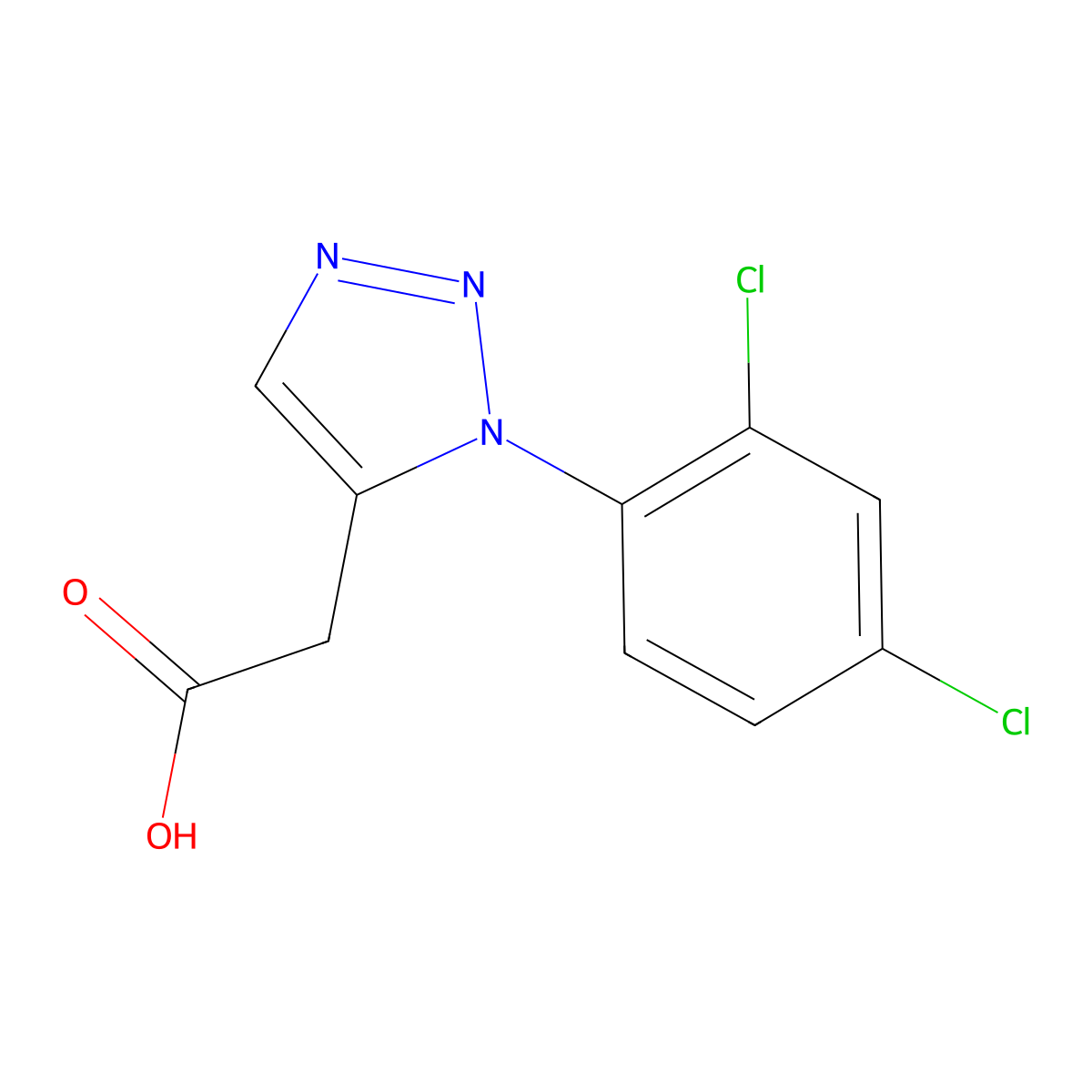 2-(1-(2,4-dichlorophenyl)-1H-1,2,3-triazol-5-yl)acetic acid molecular structure, CAS 1017451-25-0