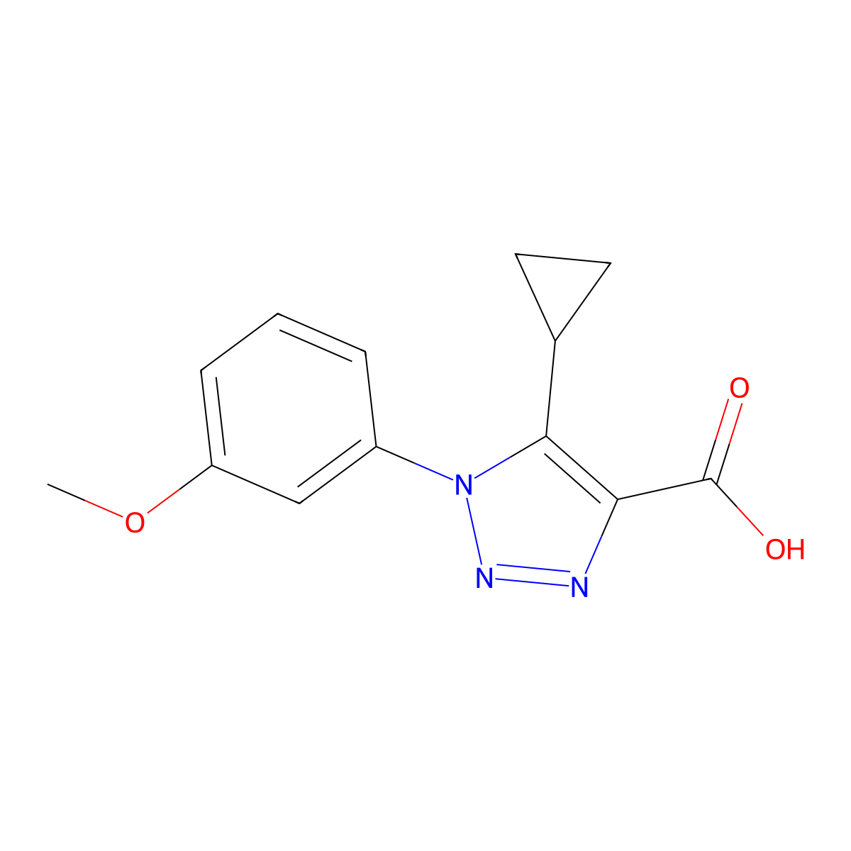 5-cyclopropyl-1-(3-methoxyphenyl)-1H-1,2,3-triazole-4-carboxylic acid molecular structure, CAS 1017452-02-6