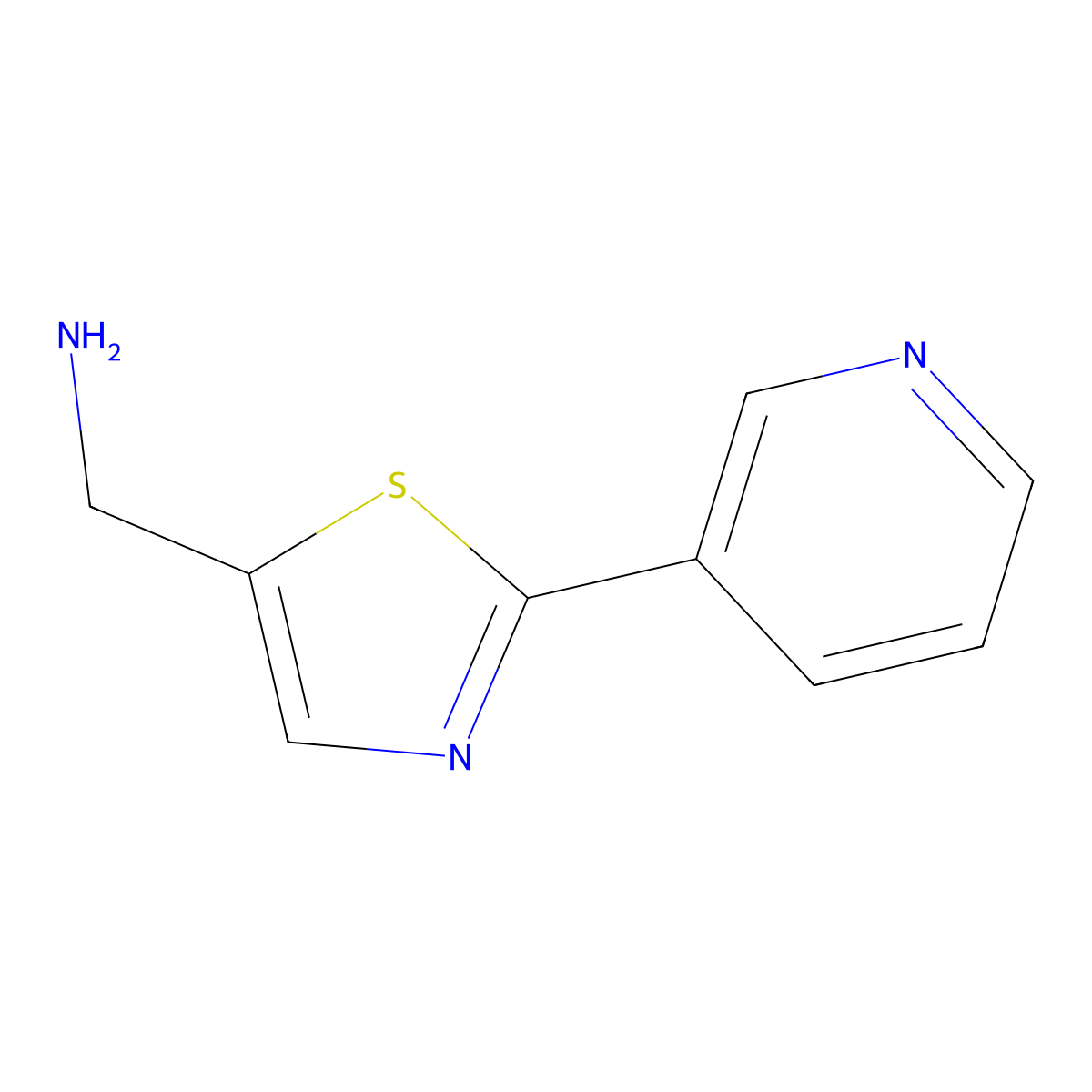 2-(3-Pyridinyl)-5-thiazolemethanamine molecular structure, CAS 1017452-25-3