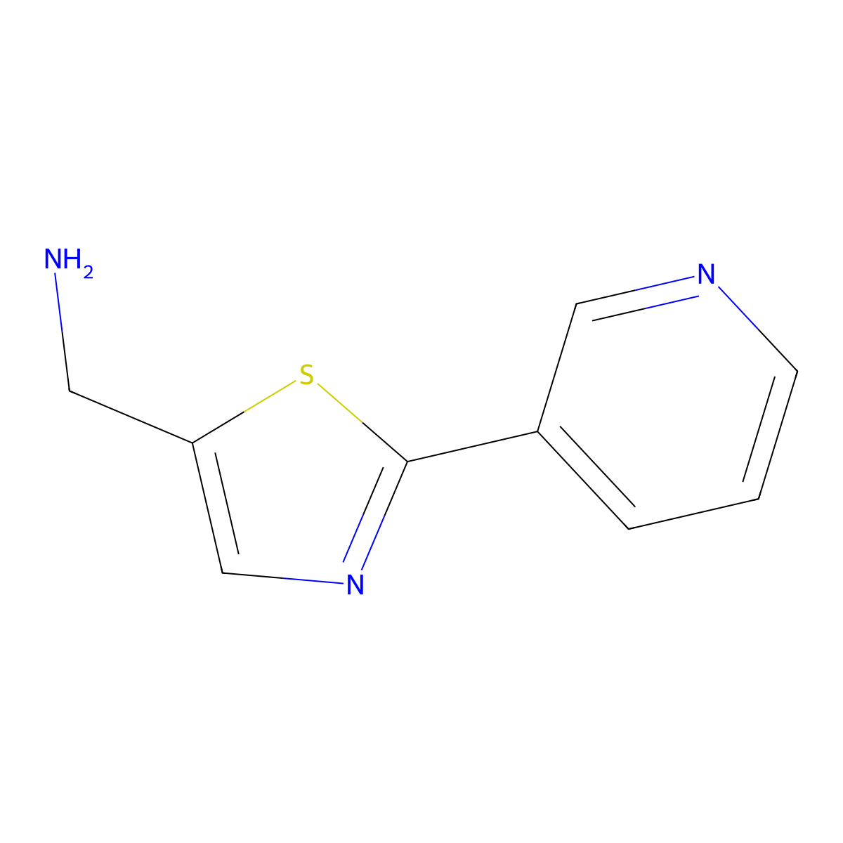 2-(3-Pyridinyl)-5-thiazolemethanamine molecular structure, CAS 1017452-25-3