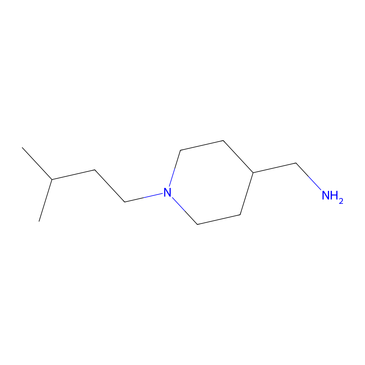 [1-(3-Methylbutyl)piperidin-4-yl]methanamine molecular structure, CAS 1017452-47-9