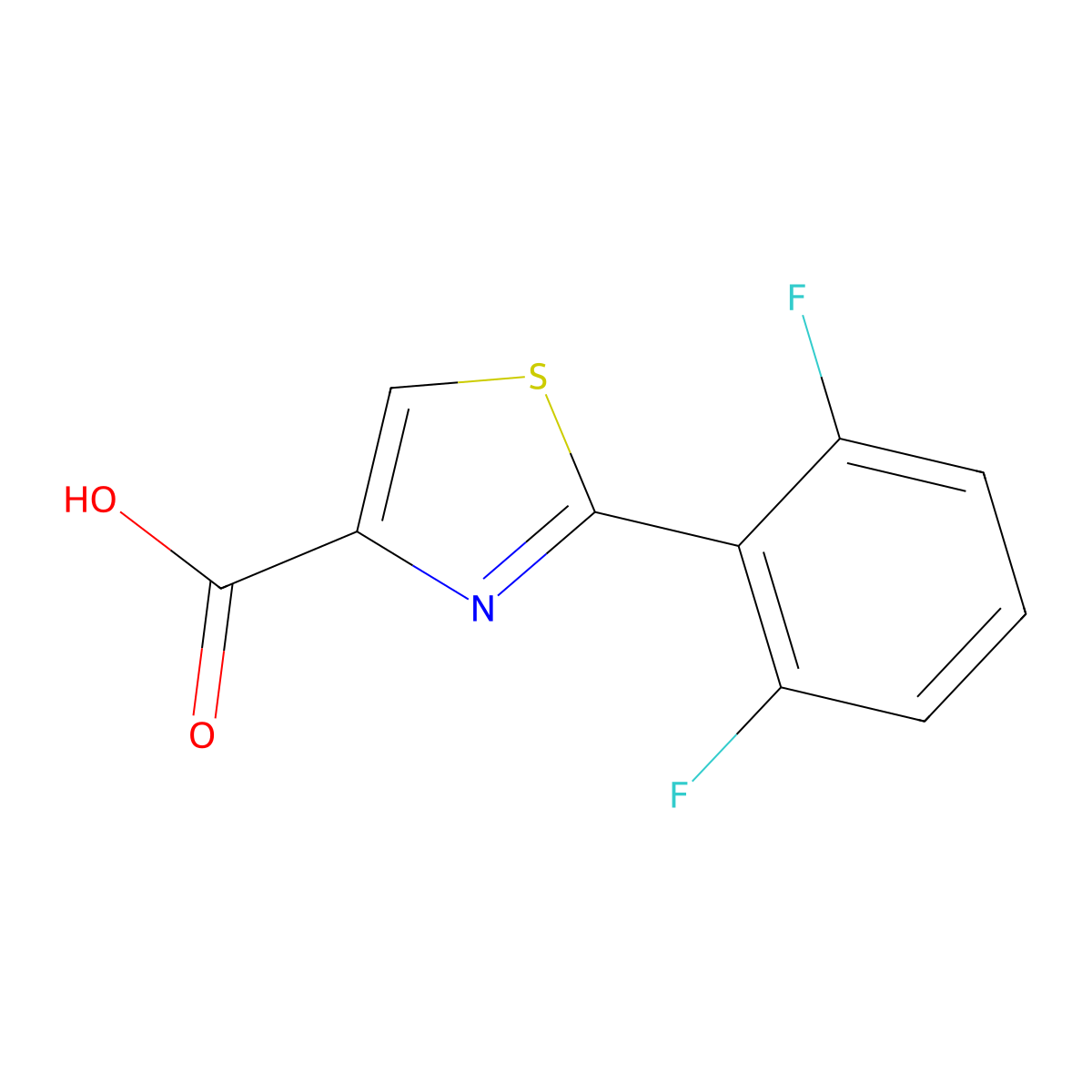 2-(2,6-Difluorophenyl)-1,3-thiazole-4-carboxylic acid molecular structure, CAS 1017452-64-0