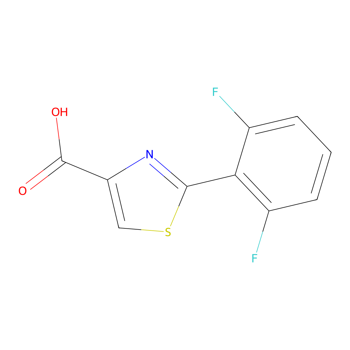 2-(2,6-Difluorophenyl)-1,3-thiazole-4-carboxylic acid molecular structure, CAS 1017452-64-0