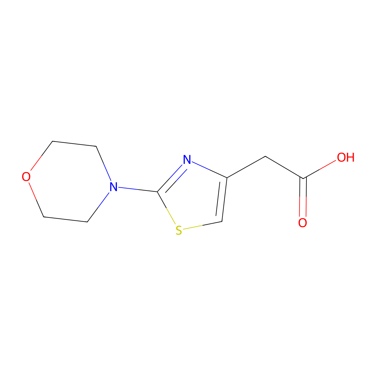 2-[2-(Morpholin-4-yl)-1,3-thiazol-4-yl]acetic acid molecular structure, CAS 1017452-84-4