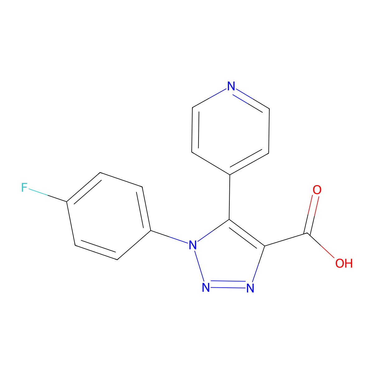 1-(4-fluorophenyl)-5-(pyridin-4-yl)-1H-1,2,3-triazole-4-carboxylic acid molecular structure, CAS 1017456-09-5
