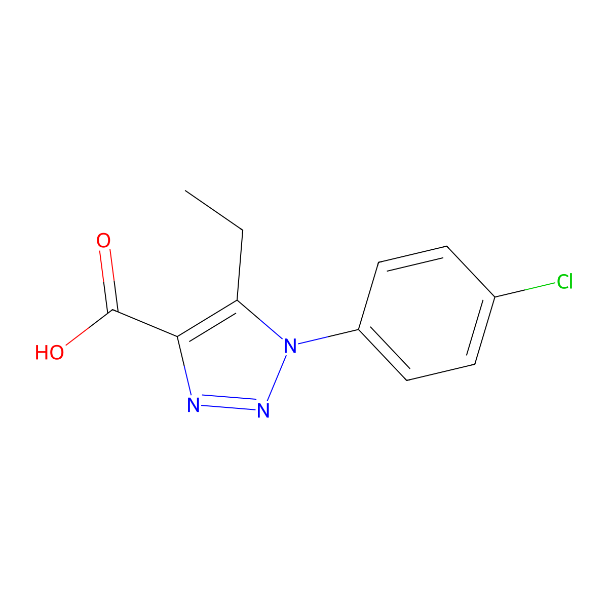 1-(4-chlorophenyl)-5-ethyl-1H-1,2,3-triazole-4-carboxylic acid molecular structure, CAS 1017456-53-9