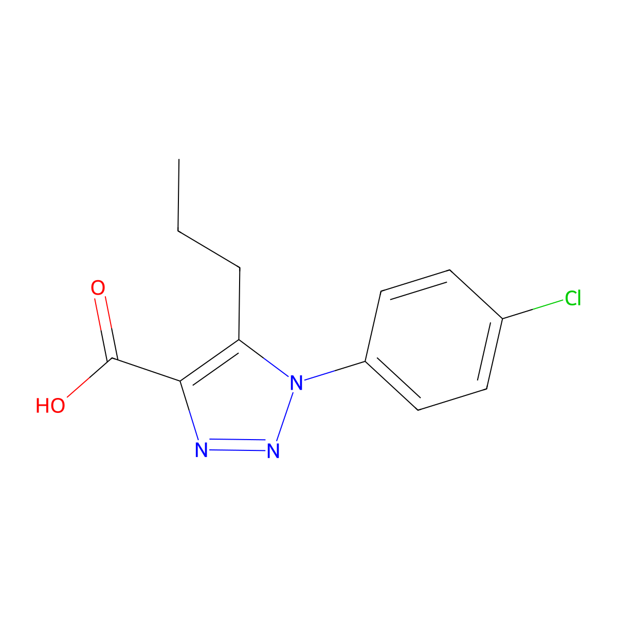 1-(4-chlorophenyl)-5-propyl-1H-1,2,3-triazole-4-carboxylic acid molecular structure, CAS 1017456-57-3