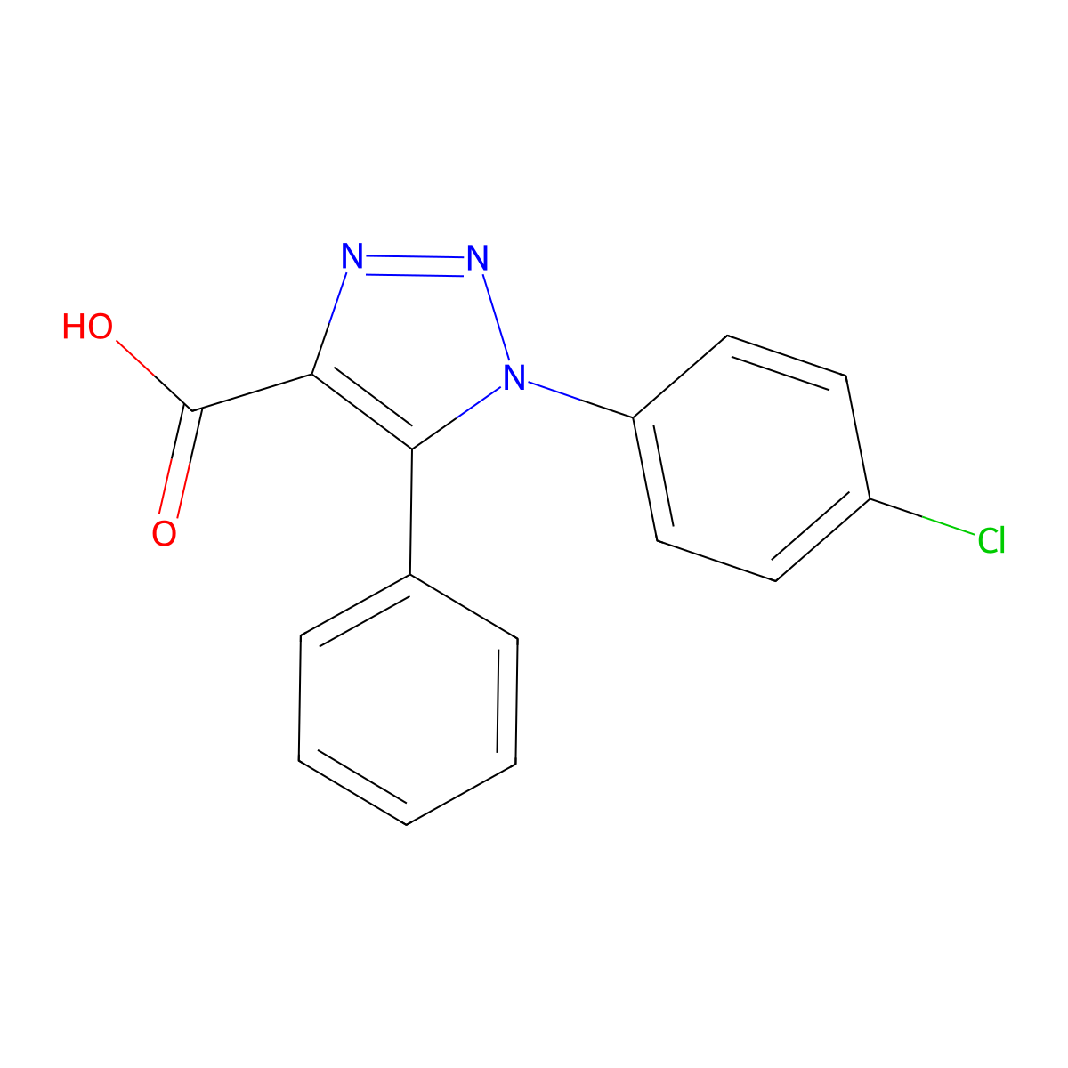 1-(4-chlorophenyl)-5-phenyl-1H-1,2,3-triazole-4-carboxylic acid molecular structure, CAS 1017456-61-9