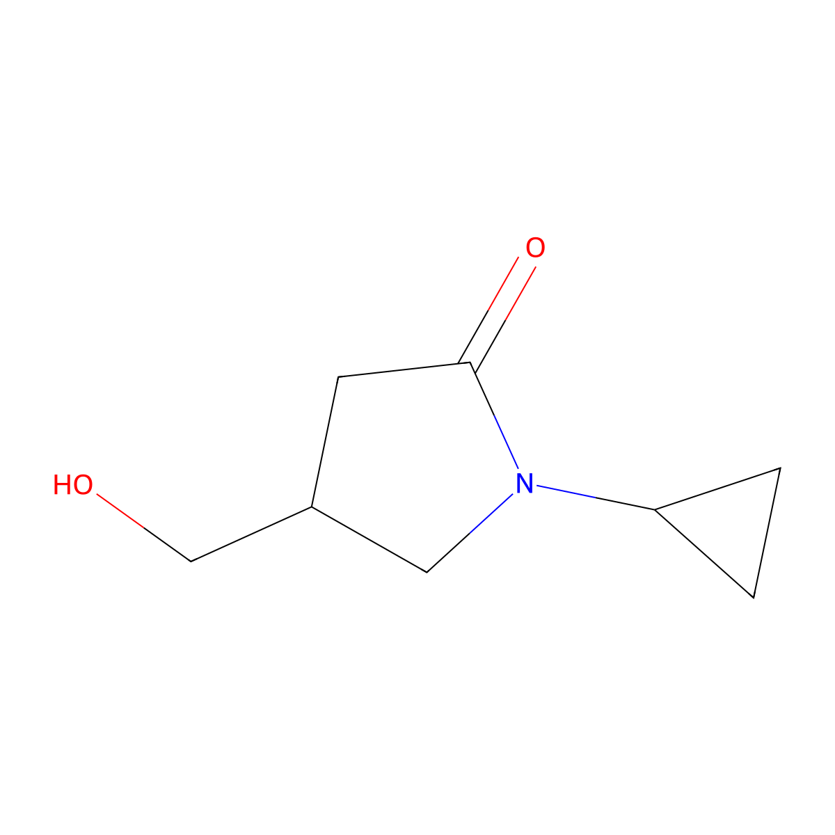 1-Cyclopropyl-4-(hydroxymethyl)pyrrolidin-2-one molecular structure, CAS 1017456-88-0