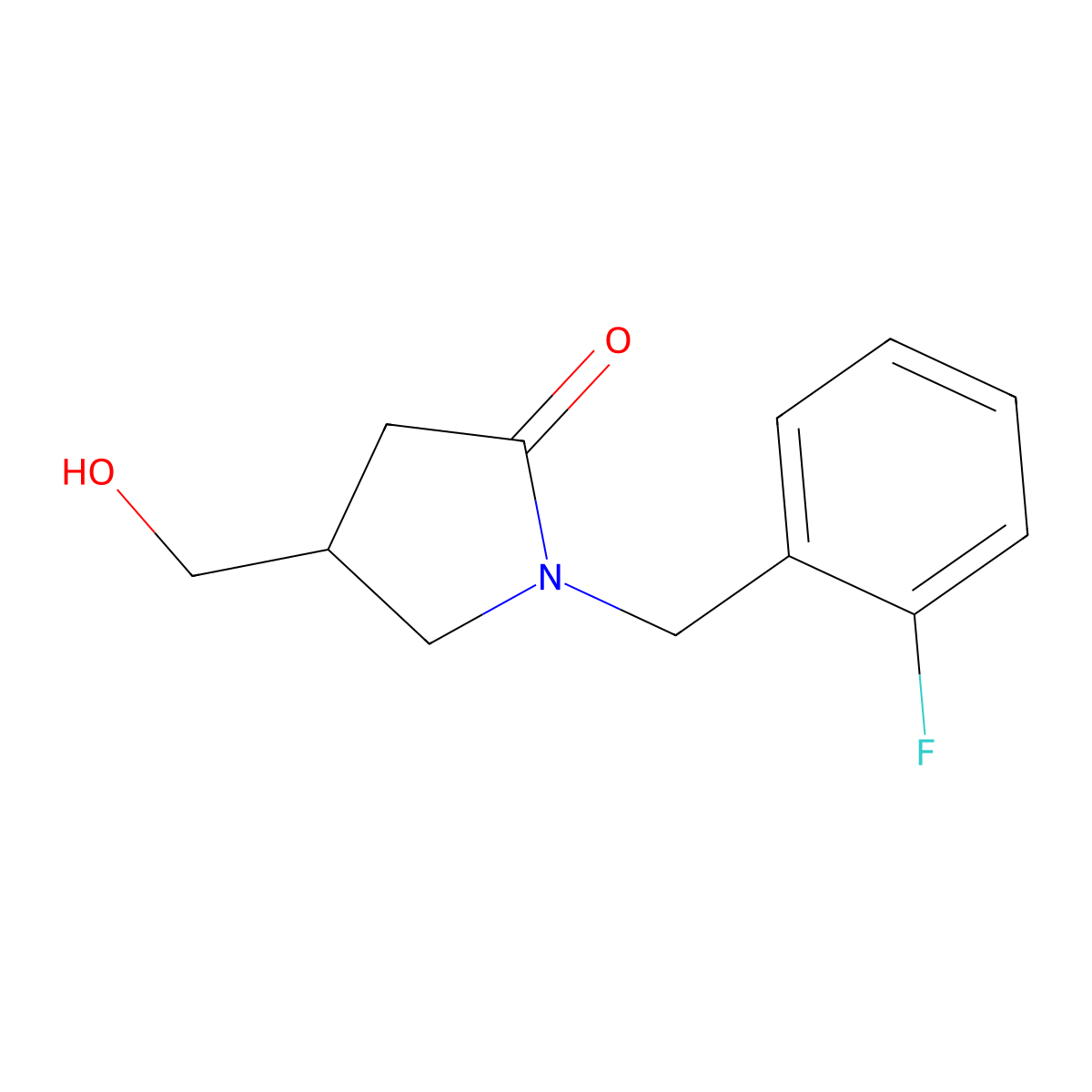 1-[(2-Fluorophenyl)methyl]-4-(hydroxymethyl)pyrrolidin-2-one molecular structure, CAS 1017456-94-8