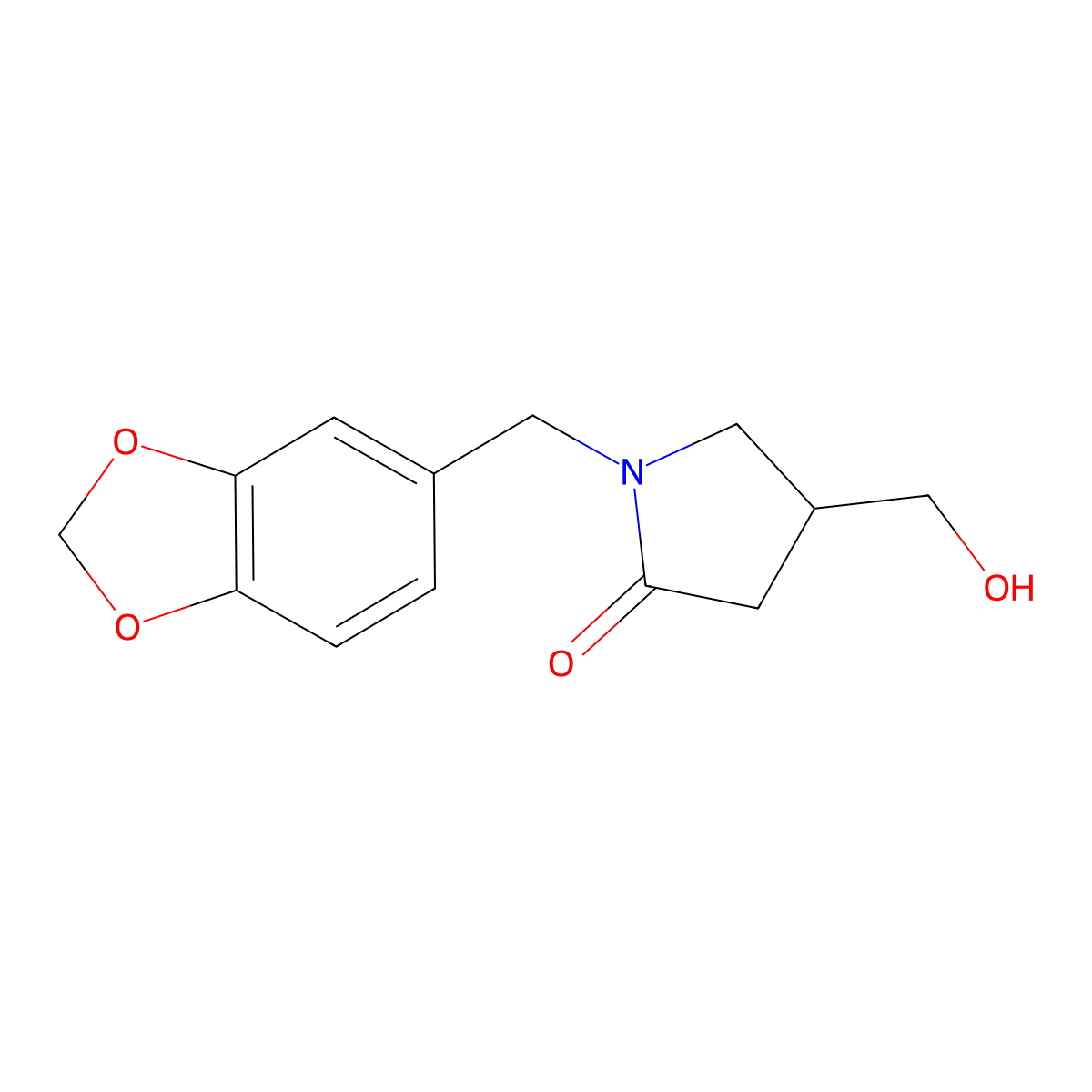1-[(2H-1,3-benzodioxol-5-yl)methyl]-4-(hydroxymethyl)pyrrolidin-2-one molecular structure, CAS 1017456-97-1