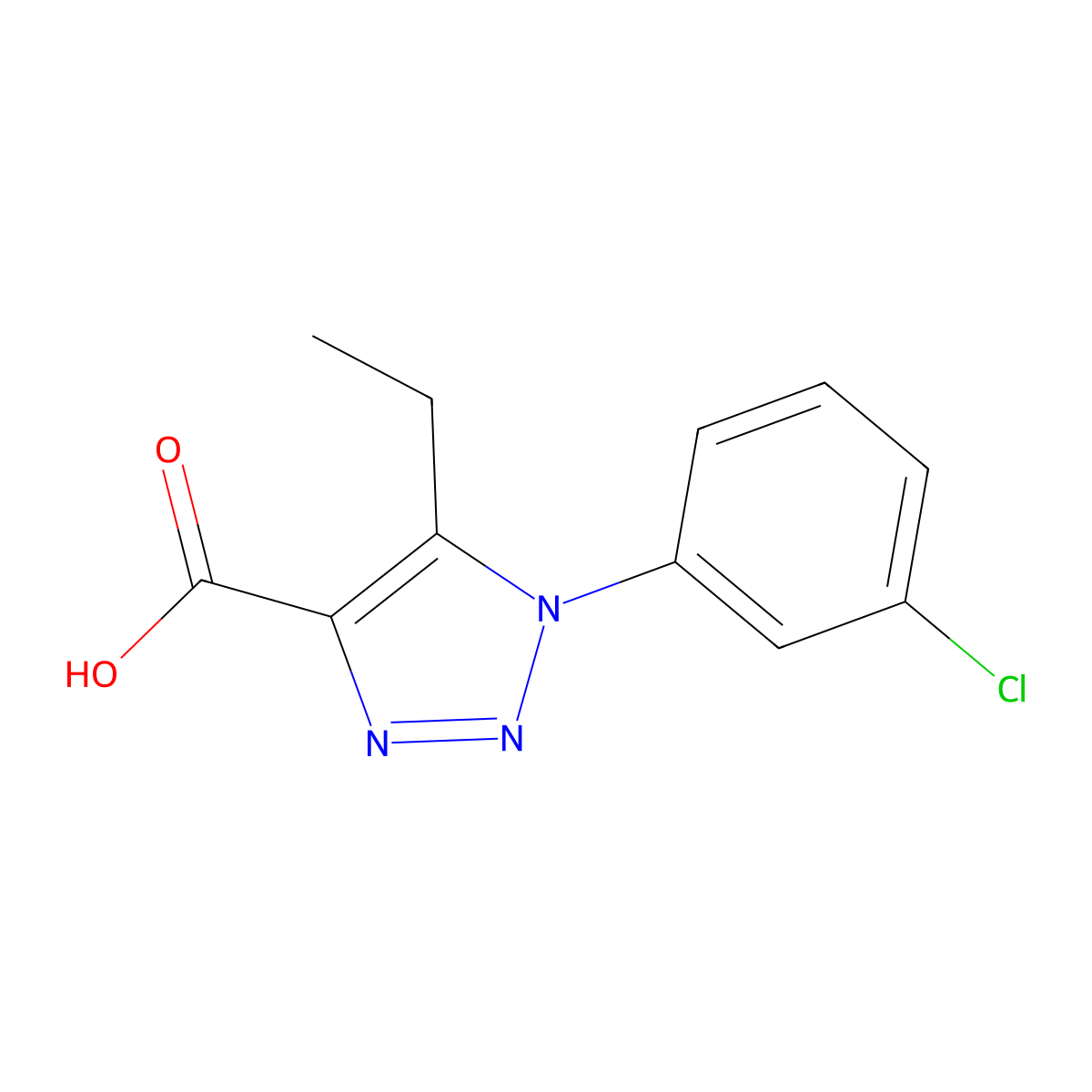 1-(3-chlorophenyl)-5-ethyl-1H-1,2,3-triazole-4-carboxylic acid molecular structure, CAS 1017457-41-8