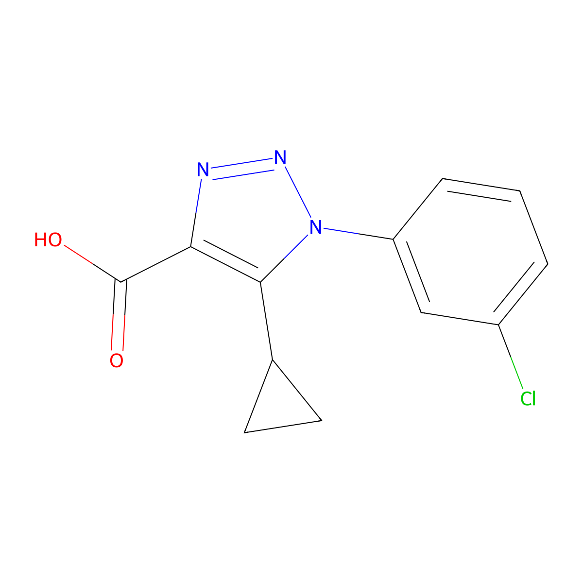 1-(3-chlorophenyl)-5-cyclopropyl-1H-1,2,3-triazole-4-carboxylic acid molecular structure, CAS 1017457-45-2