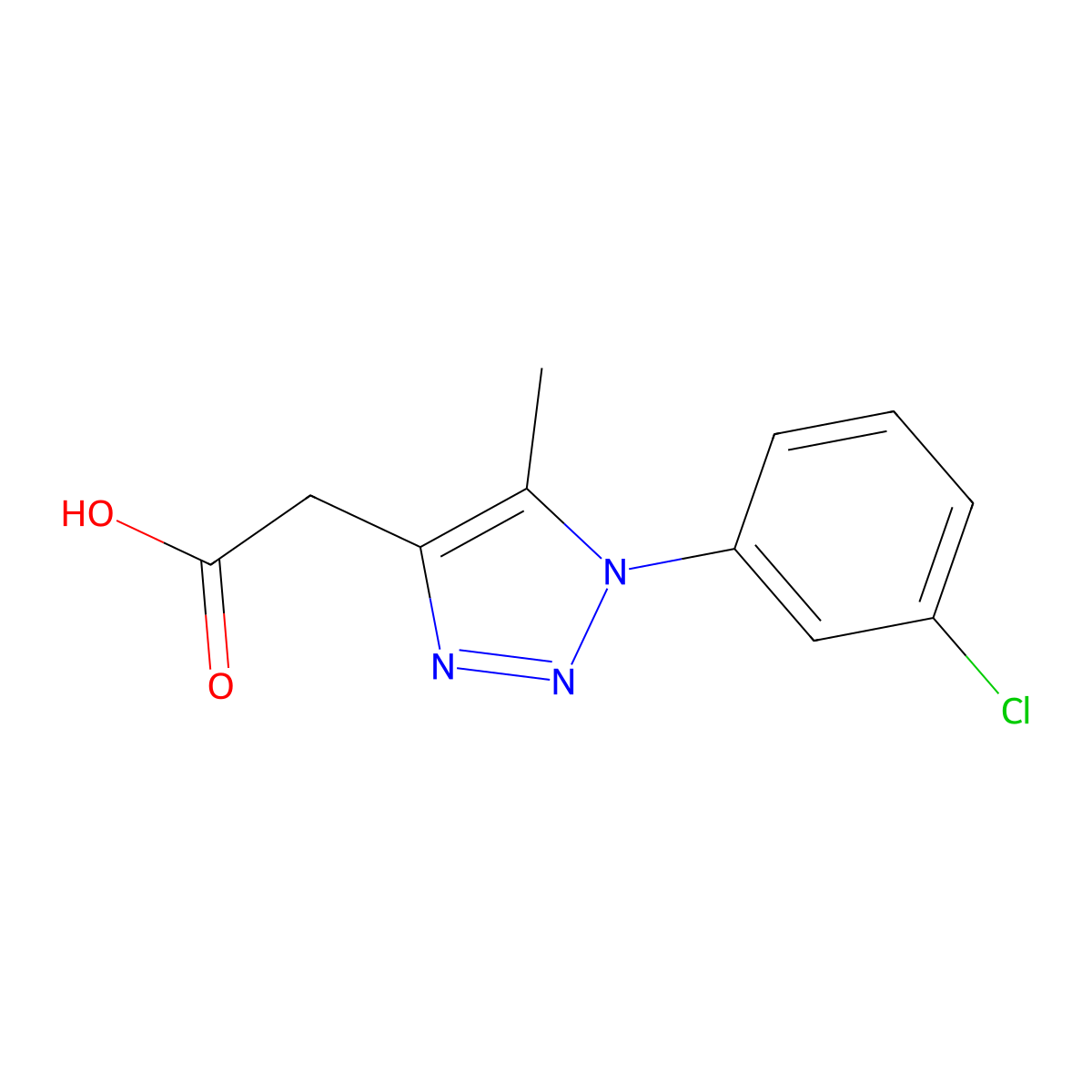 2-[1-(3-chlorophenyl)-5-methyl-1H-1,2,3-triazol-4-yl]acetic acid molecular structure, CAS 1017457-61-2