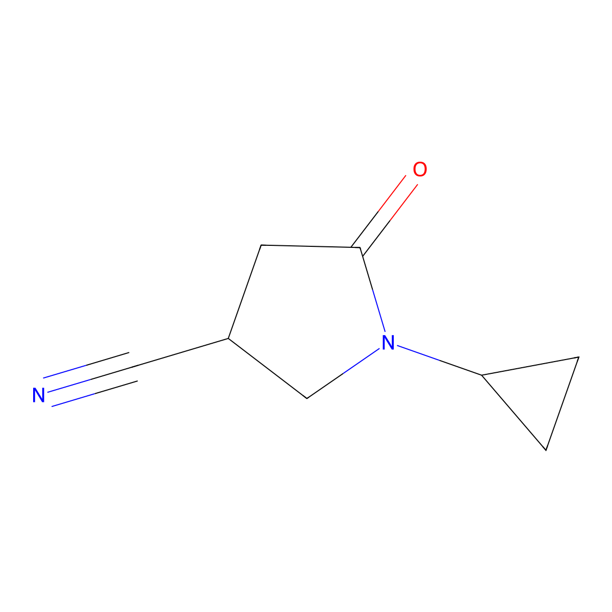 1-Cyclopropyl-5-oxopyrrolidine-3-carbonitrile molecular structure, CAS 1017457-67-8