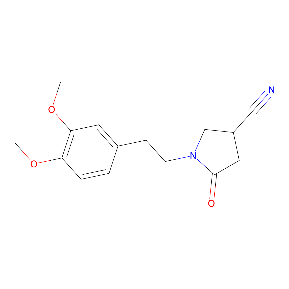 1-[2-(3,4-Dimethoxyphenyl)ethyl]-5-oxopyrrolidine-3-carbonitrile molecular structure, CAS 1017458-04-6
