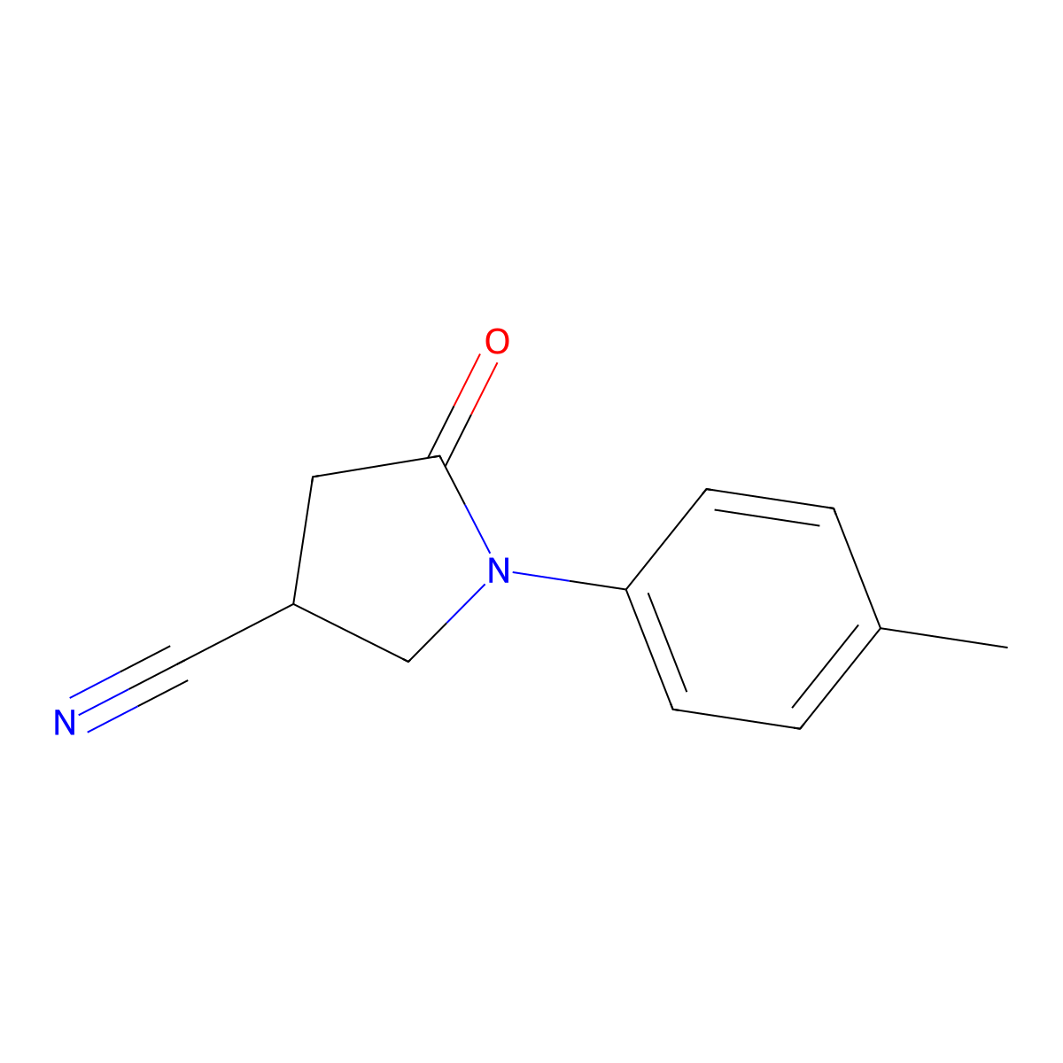 1-(4-Methylphenyl)-5-oxopyrrolidine-3-carbonitrile molecular structure, CAS 1017458-23-9