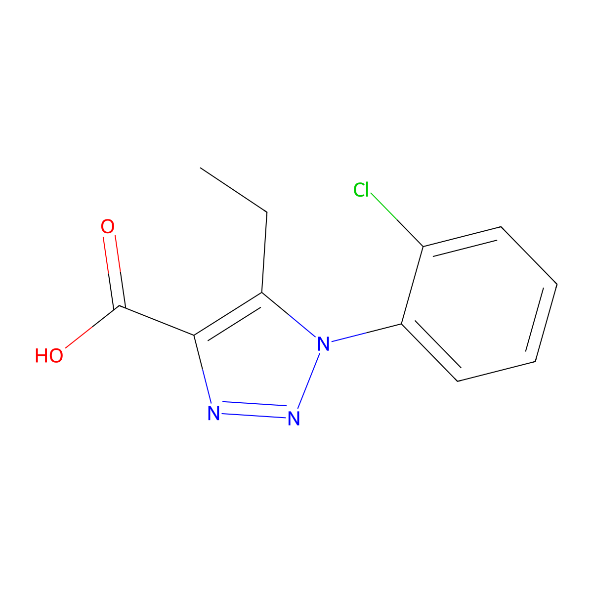1-(2-Chlorophenyl)-5-ethyl-1H-1,2,3-triazole-4-carboxylic acid molecular structure, CAS 1017458-30-8