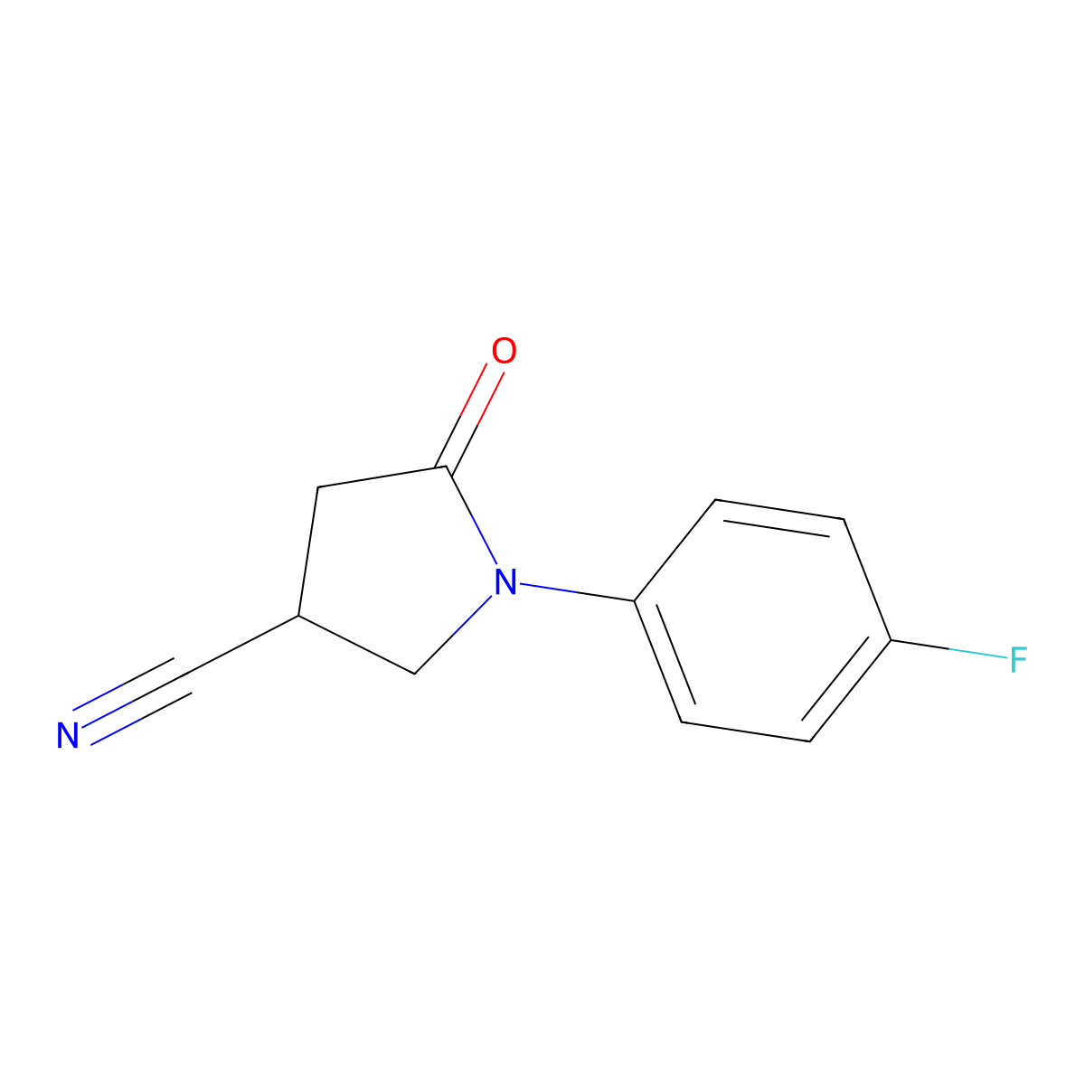 1-(4-Fluorophenyl)-5-oxopyrrolidine-3-carbonitrile molecular structure, CAS 1017458-39-7