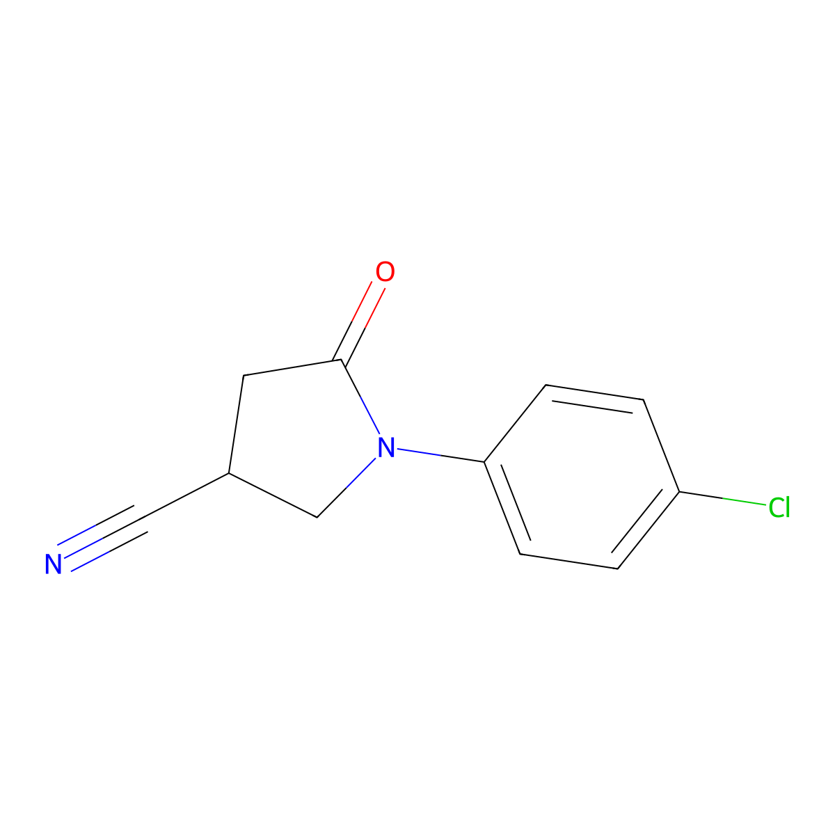 1-(4-Chlorophenyl)-5-oxopyrrolidine-3-carbonitrile molecular structure, CAS 1017458-43-3
