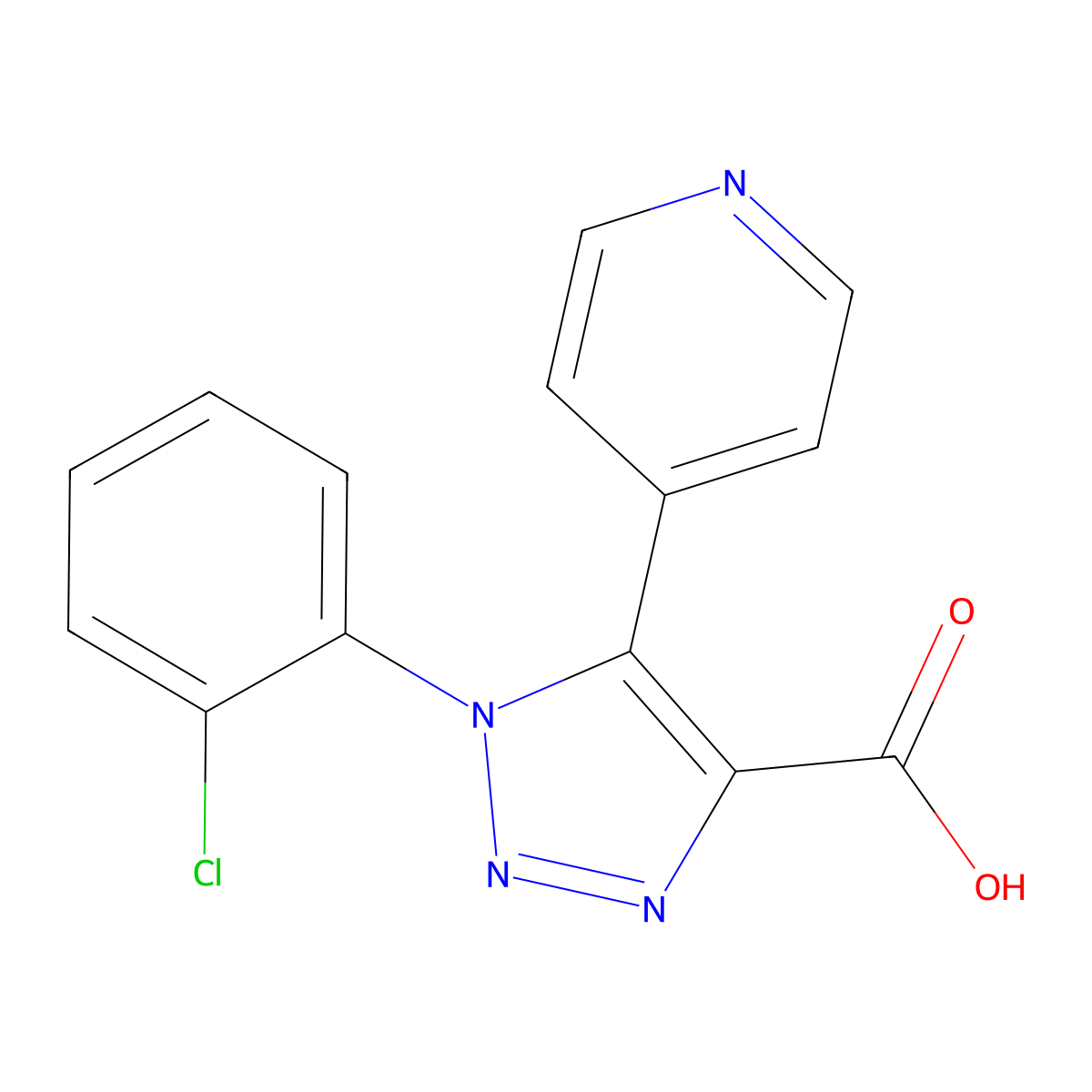 1-(2-chlorophenyl)-5-(pyridin-4-yl)-1H-1,2,3-triazole-4-carboxylic acid molecular structure, CAS 1017458-46-6