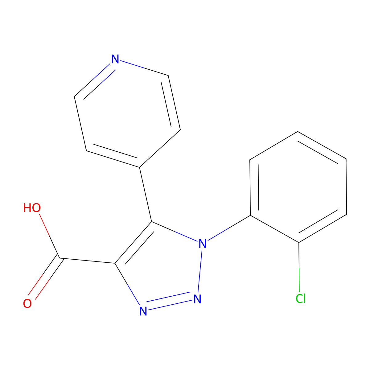 1-(2-chlorophenyl)-5-(pyridin-4-yl)-1H-1,2,3-triazole-4-carboxylic acid molecular structure, CAS 1017458-46-6