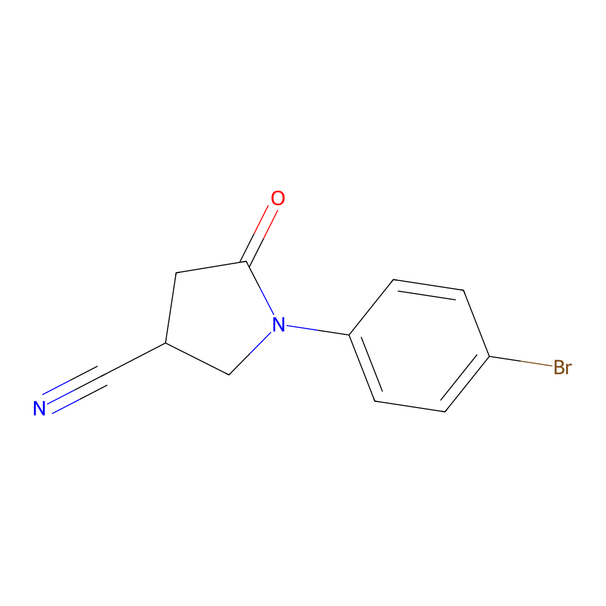 1-(4-Bromophenyl)-5-oxopyrrolidine-3-carbonitrile molecular structure, CAS 1017458-55-7