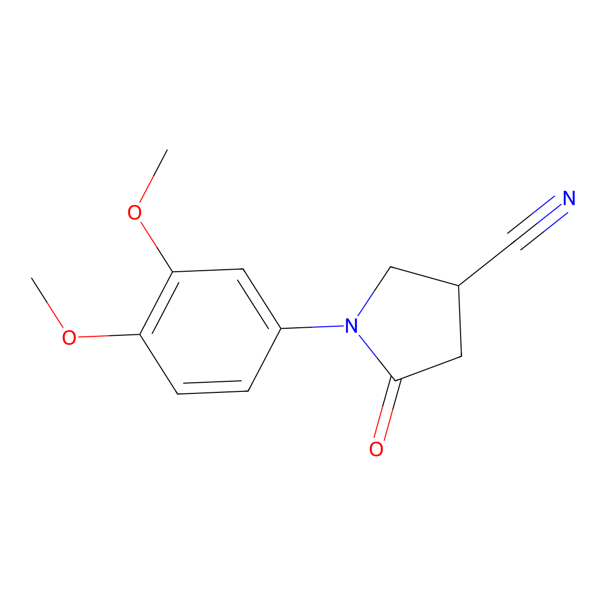 1-(3,4-Dimethoxyphenyl)-5-oxopyrrolidine-3-carbonitrile molecular structure, CAS 1017458-67-1