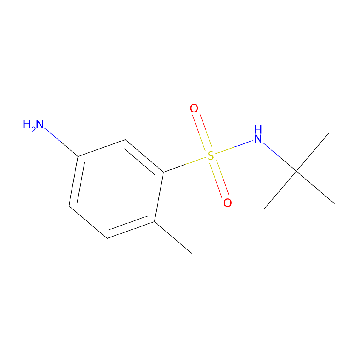 5-amino-N-tert-butyl-2-methylbenzene-1-sulfonamide molecular structure, CAS 1017459-30-1