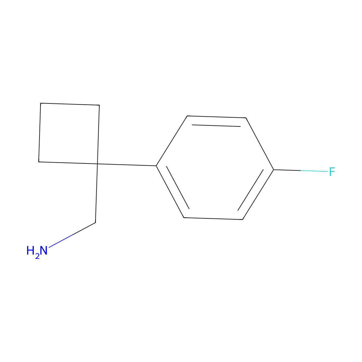(1-(4-Fluorophenyl)cyclobutyl)methanamine molecular structure, CAS 1017462-08-6