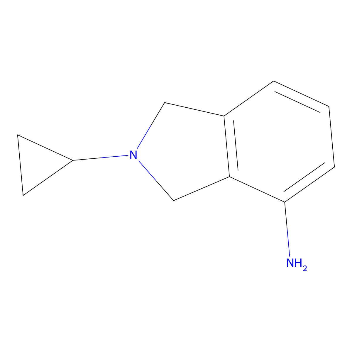 2-cyclopropyl-2,3-dihydro-1H-isoindol-4-amine molecular structure, CAS 1017462-35-9