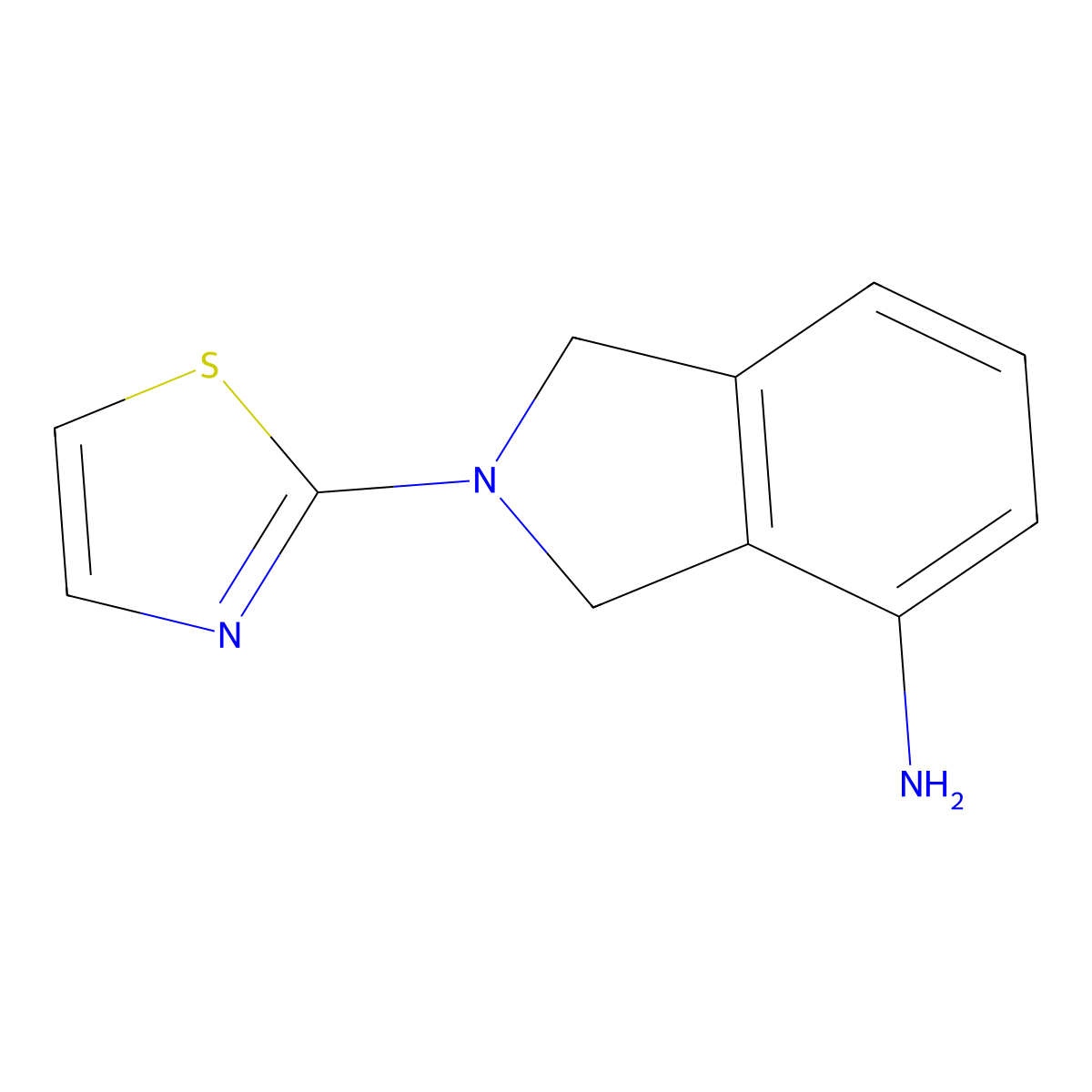 2-(1,3-thiazol-2-yl)-2,3-dihydro-1H-isoindol-4-amine molecular structure, CAS 1017462-59-7