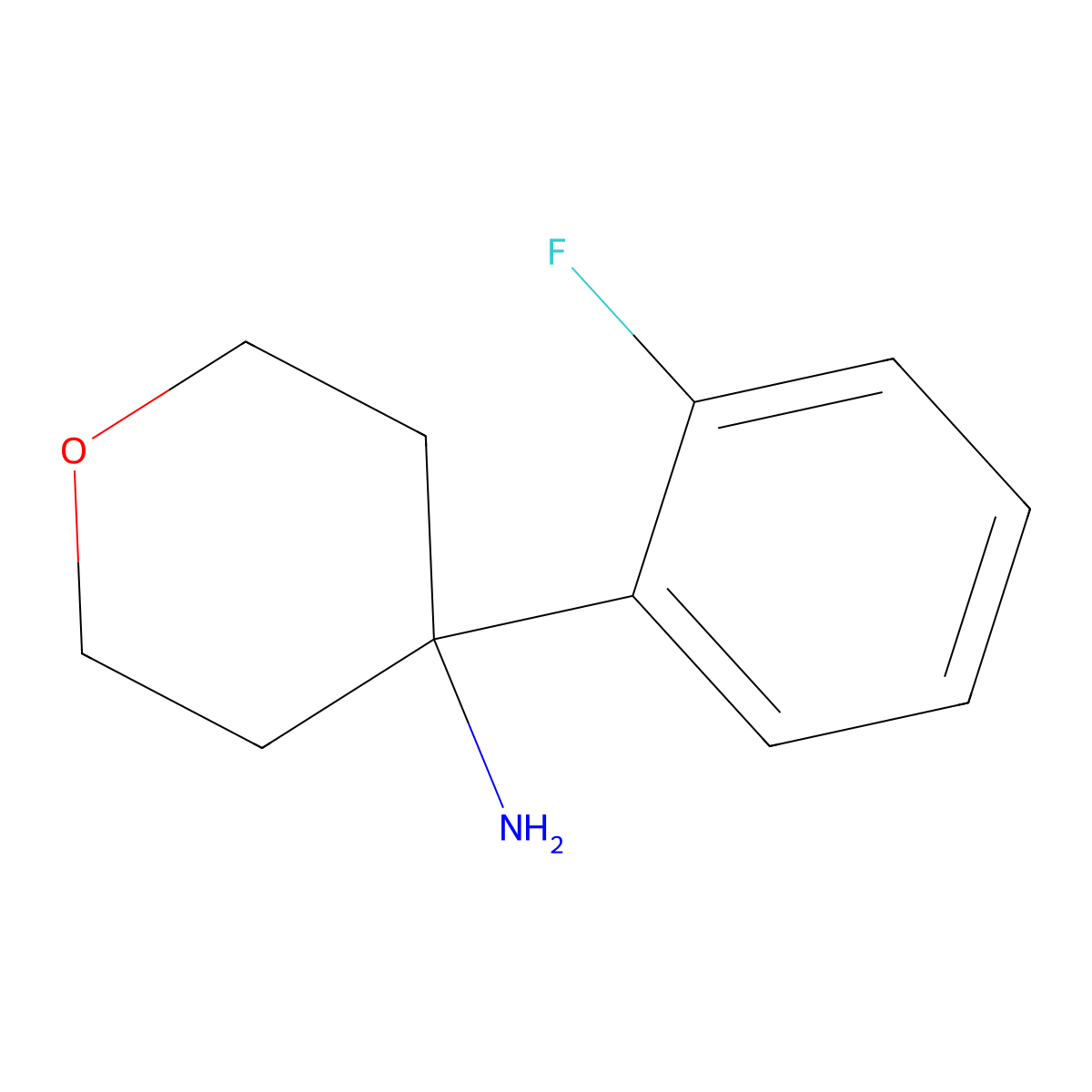 4-(2-Fluorophenyl)tetrahydro-2H-pyran-4-amine molecular structure, CAS 1017463-58-9