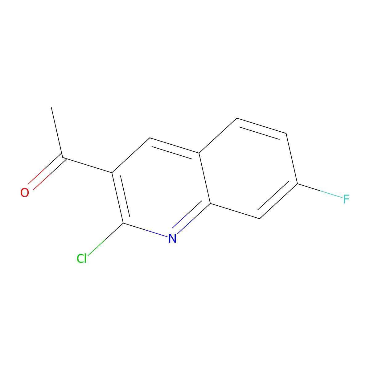 1-(2-Chloro-7-fluoroquinolin-3-yl)ethanone molecular structure, CAS 1017463-76-1
